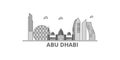 United Arab Emirates, Abu Dhabi City city skyline isolated vector illustration, icons Royalty Free Stock Photo