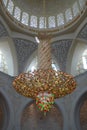 United Arab Emirates Abu Dhabi Mosque Sheikh Zayed Grand Mosque Center Architecture Design Chandelier Royalty Free Stock Photo