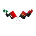 United Arab Emirates and Angola flags. Vector illustration.