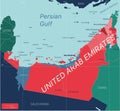 United Arab Emirates country detailed editable map Royalty Free Stock Photo
