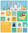 United Arab Emirates Decorative Icons Set Royalty Free Stock Photo