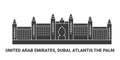 United Arab Emirates, Dubai, Atlantis The Palm, travel landmark vector illustration Royalty Free Stock Photo