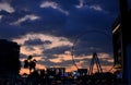 United Arab Emirates, Dubai, sunset ferris wheel in Dubai Marina.