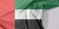 United Arab Emirates fabric flag crepe and crease with white space. Royalty Free Stock Photo