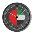 Wall clock with the flag of United Arab Emirates Royalty Free Stock Photo