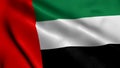 United Arab Emirates Flag. Waving Fabric Satin Texture Flag of United Arab Emirates 3D illustration Royalty Free Stock Photo