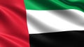 United Arab Emirates flag, with waving fabric texture