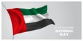United Arab Emirates happy national day greeting card, banner, horizontal vector illustration Royalty Free Stock Photo