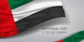 United Arab Emirates happy national day greeting card, banner with template text vector illustration Royalty Free Stock Photo