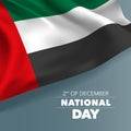 United Arab Emirates happy national day greeting card, banner, vector illustration Royalty Free Stock Photo