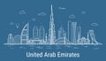 United Arab Emirates line art Vector illustration