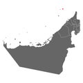 United arab emirates map claimed Ras Al Khaimah, graphic background vector illustration