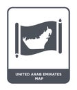 united arab emirates map icon in trendy design style. united arab emirates map icon isolated on white background. united arab