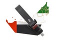 United Arab Emirates map with safety belt. Security and protect