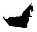 United Arab Emirates map silhouette. Middle east country.