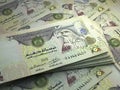 United Arab Emirates money. United Arab Emirates dirham banknotes. 500 AED dirhams bills Royalty Free Stock Photo