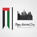 United Arab Emirates national day background design with colorful smoke from jet plane. UAE holiday celebration background. Spirit Royalty Free Stock Photo