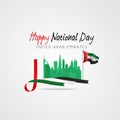 United Arab Emirates national day background design with colorful smoke from jet plane. UAE holiday celebration background. Spirit Royalty Free Stock Photo