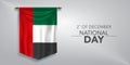 United Arab Emirates national day greeting card, banner, vector illustration Royalty Free Stock Photo