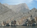 United Arab Emirates Oman dolphin watching boat trip Khasab Musandam dhow cruise Royalty Free Stock Photo