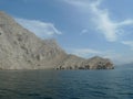 United Arab Emirates Oman dolphin watching boat trip Khasab Musandam dhow cruise Royalty Free Stock Photo