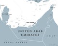 United Arab Emirates political map Royalty Free Stock Photo