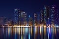 United Arab Emirates, Sharjah skyline at night Royalty Free Stock Photo