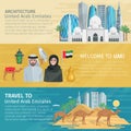 United Arab Emirates Travel Banners Set Royalty Free Stock Photo