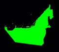 United Arab Emirates vector green map silhouette.
