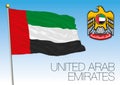United arab emiratesflag wit coat of arms Royalty Free Stock Photo