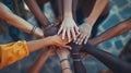 The united diverse hands.AI generated image Royalty Free Stock Photo