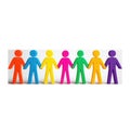 United in Diversity: Colorful Figures Holding Hands, Symbolizing Unity and Support Royalty Free Stock Photo