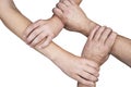 United hands isolated with clipping path