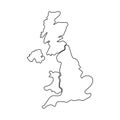 United Kingdom, aka UK, of Great Britain and Northern Ireland hand-drawn blank map. Divided to four countries - England