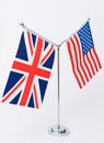 United Kingdom and american table flag