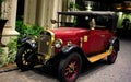 United kingdom automobile Austin 7 1920 model vintage classic red colour car