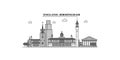 United Kingdom, Birmingham city skyline isolated vector illustration, icons Royalty Free Stock Photo