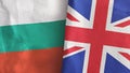 United Kingdom and Bulgaria two flags textile cloth 3D rendering