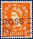 UNITED KINGDOM - CIRCA 1952: A stamp printed in United Kingdom shows a portrait of Queen Elizabeth II, circa 1952. Royalty Free Stock Photo