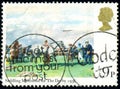 UNITED KINGDOM - CIRCA 1979: stamp printed by UK shows painting `Saddling Mahmoud for the Derby`, circa 1979