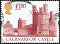 UNITED KINGDOM - CIRCA 1992: A stamp printed in United Kingdom shows Caernarfon Castle, circa 1992.