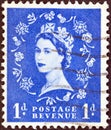 UNITED KINGDOM - CIRCA 1952: A stamp printed in United Kingdom shows Queen Elizabeth II, circa 1952. Royalty Free Stock Photo