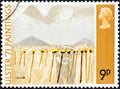 UNITED KINGDOM - CIRCA 1971: A stamp printed in United Kingdom shows Tollymore Forest Park by Colin Middleton, circa 1971.