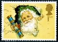 British postage stamp depicting an image of Santa Claus