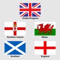 United Kingdom collection flags Royalty Free Stock Photo