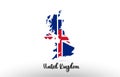 United Kingdom country flag inside map contour design icon logo Royalty Free Stock Photo