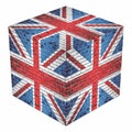United Kingdom Cube in made of bricks Royalty Free Stock Photo