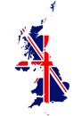 United Kingdom, England flag, map Royalty Free Stock Photo