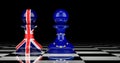 The United Kingdom and The EU relations concept. 3D rendering