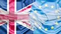 United Kingdom and European Union Flag merged with Handshake Royalty Free Stock Photo
